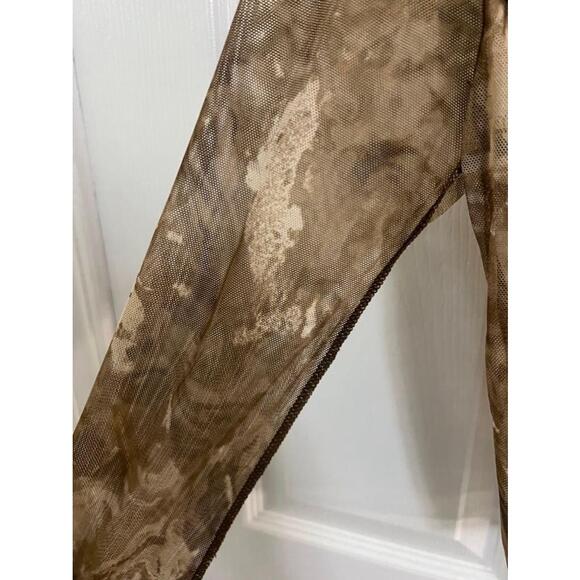 Women's Naked Wardrobe Brown Mesh Long Sleeve Crop Top - Size S NEW with tag - Picture 5 of 9